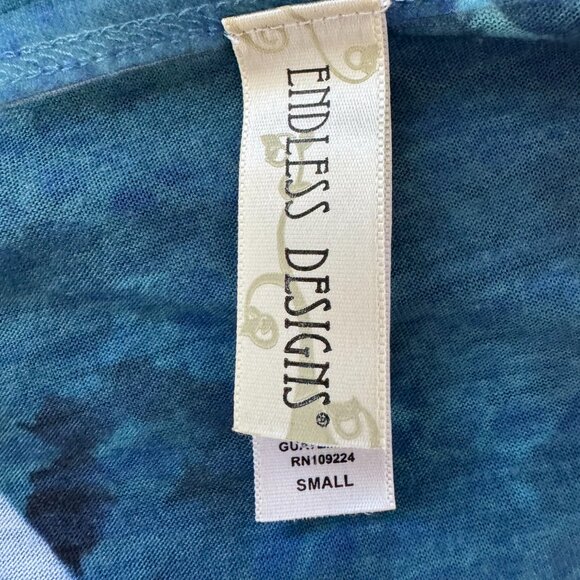 Endless Designs Women’s Blue V-Neck Tunic Top Size Small - Picture 7 of 7